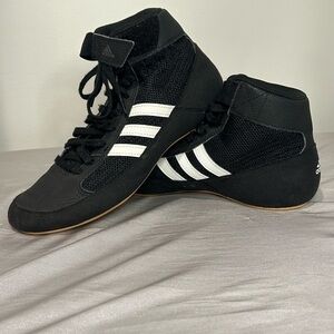 Adidas Men's Black and White Wrestling Shoes